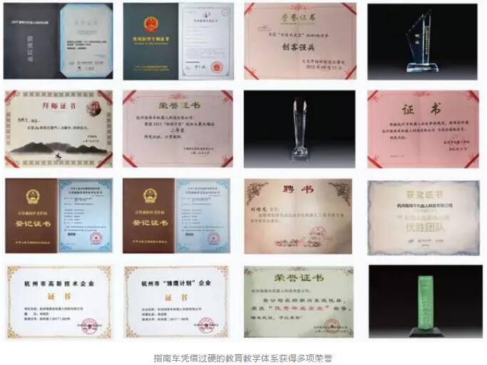杭州指南车机器人荣誉证书