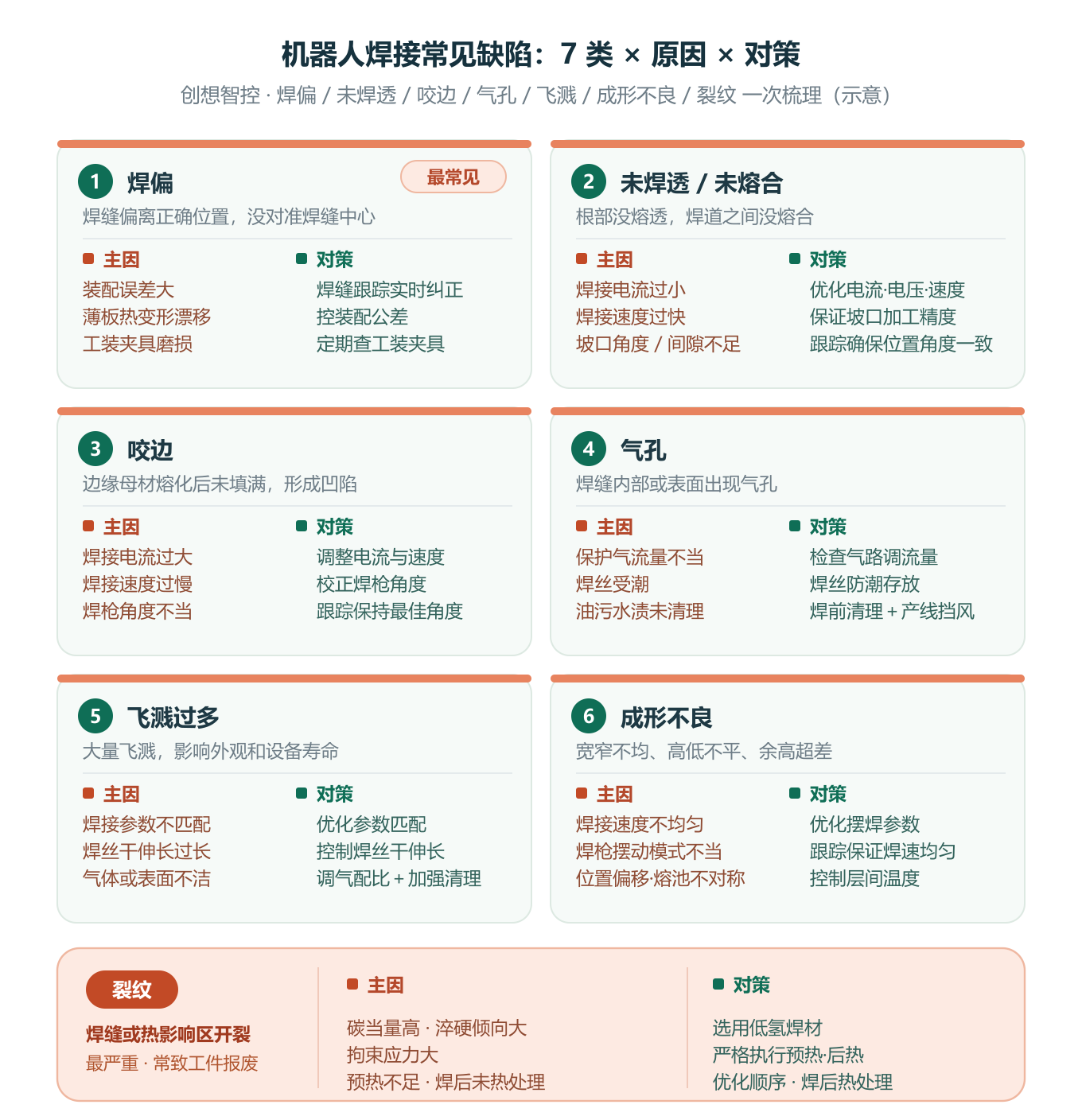 机器人焊接常见缺陷及解决方案全梳理